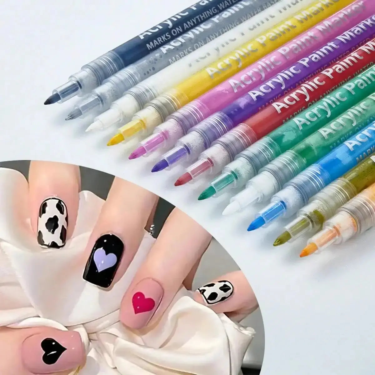 Nail Art Marker™ | Markörpenna för tunna & breda linjer | För skarpa detaljer och fylliga färgytor