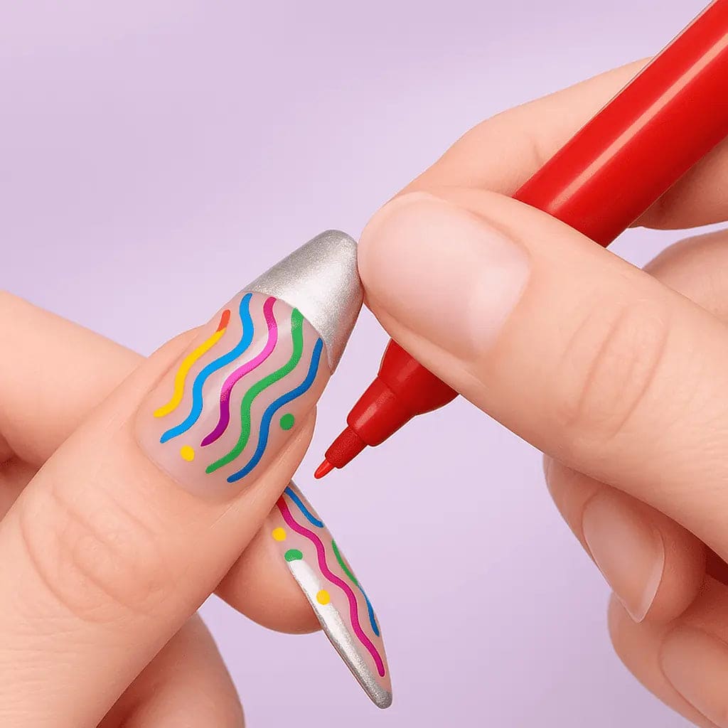 Nail Art Marker™ | Markörpenna för tunna & breda linjer | För skarpa detaljer och fylliga färgytor