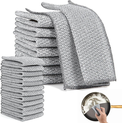 Återanvändbara disktrasor i metallnät (10-pack) – Tar effektivt bort smuts och är skonsamma mot ytor