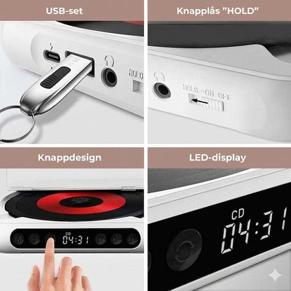 Bärbar cd-spelare med Bluetooth