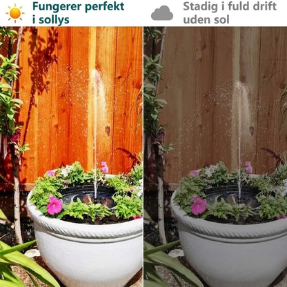 SolFontæne™ Solcelledrevet springvandspumpe til havedam og fuglebad