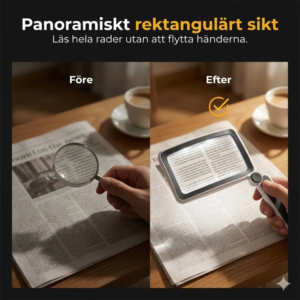 Handförstoringsglas med inbyggd lampa