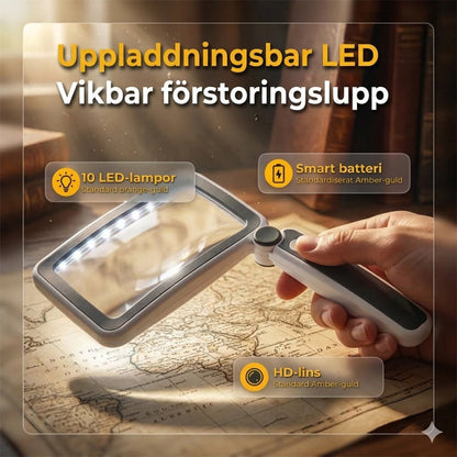 Handförstoringsglas med inbyggd lampa