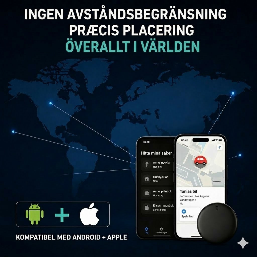 GP90 - Exakt GPS-tracker utan abonnemang (Android/Apple)