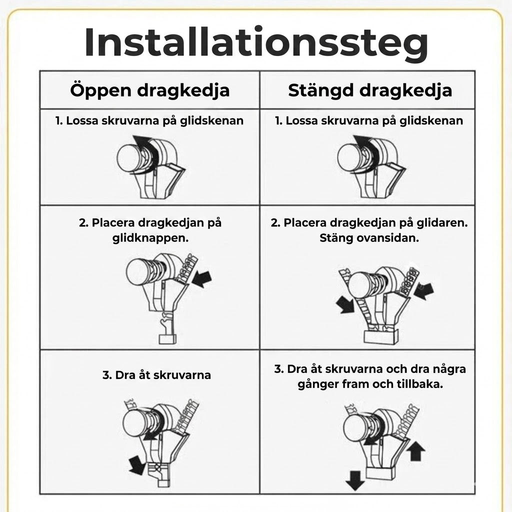 Blixtlåsreparation / Ersättningsdragkedjor (6-pack)