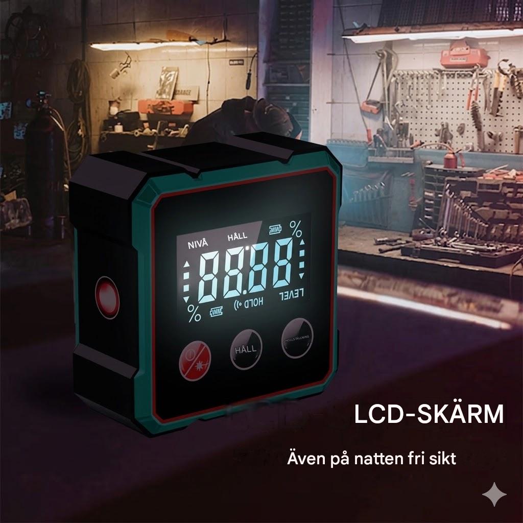 4-sidig magnetisk digital vinkelmätare med laser