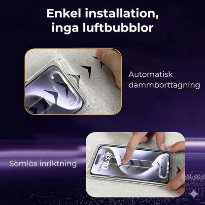 iPhone Skyddskit – Dammfritt Skärmskydd i Härdat Glas