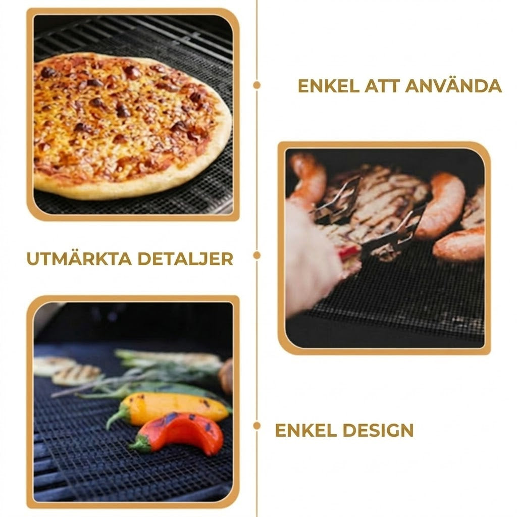 Flavomesh non-stick grillnät – Återanvändbar grillmatta för BBQ