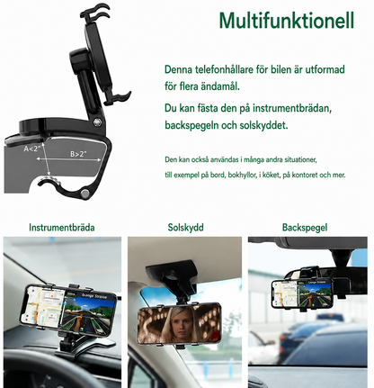 360° Mobilhållare för bilens instrumentbräda