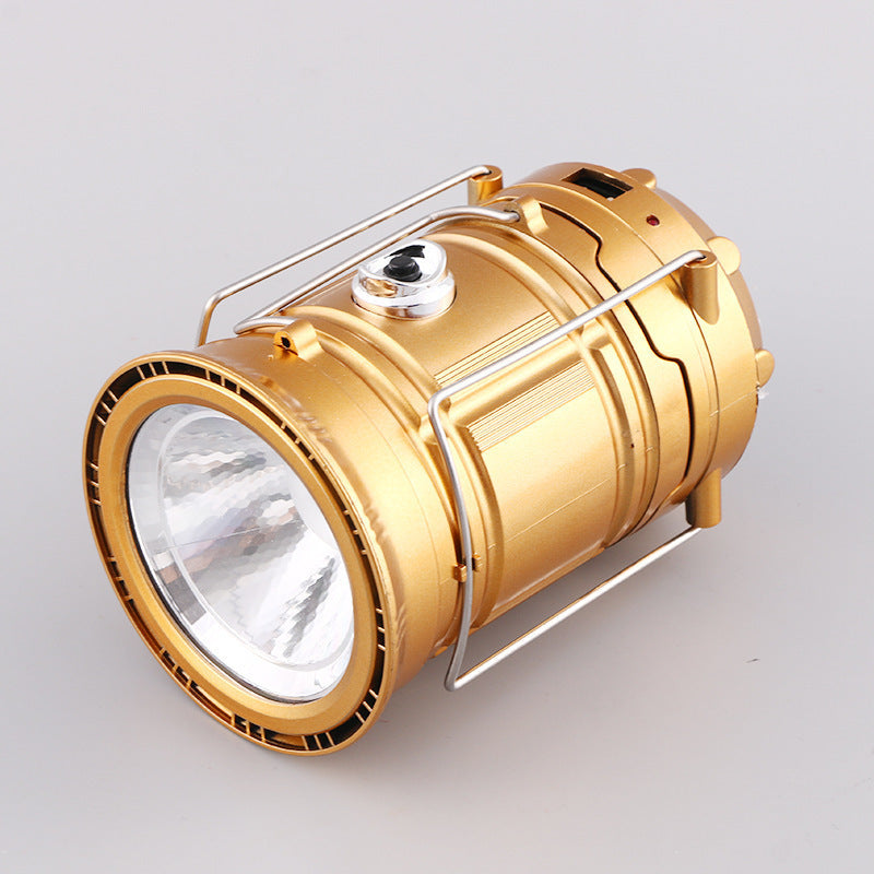 Solcellsdriven + USB-campinglykta och ficklampa