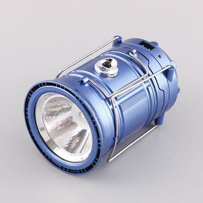 Solcellsdriven + USB-campinglykta och ficklampa