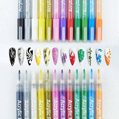 Nail Art Marker™ | Markörpenna för tunna & breda linjer | För skarpa detaljer och fylliga färgytor