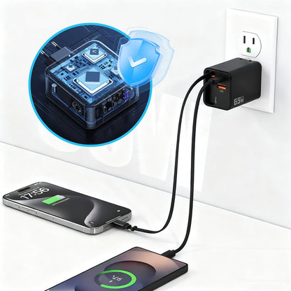 65W retractabel 3-i-1 snabbladdare