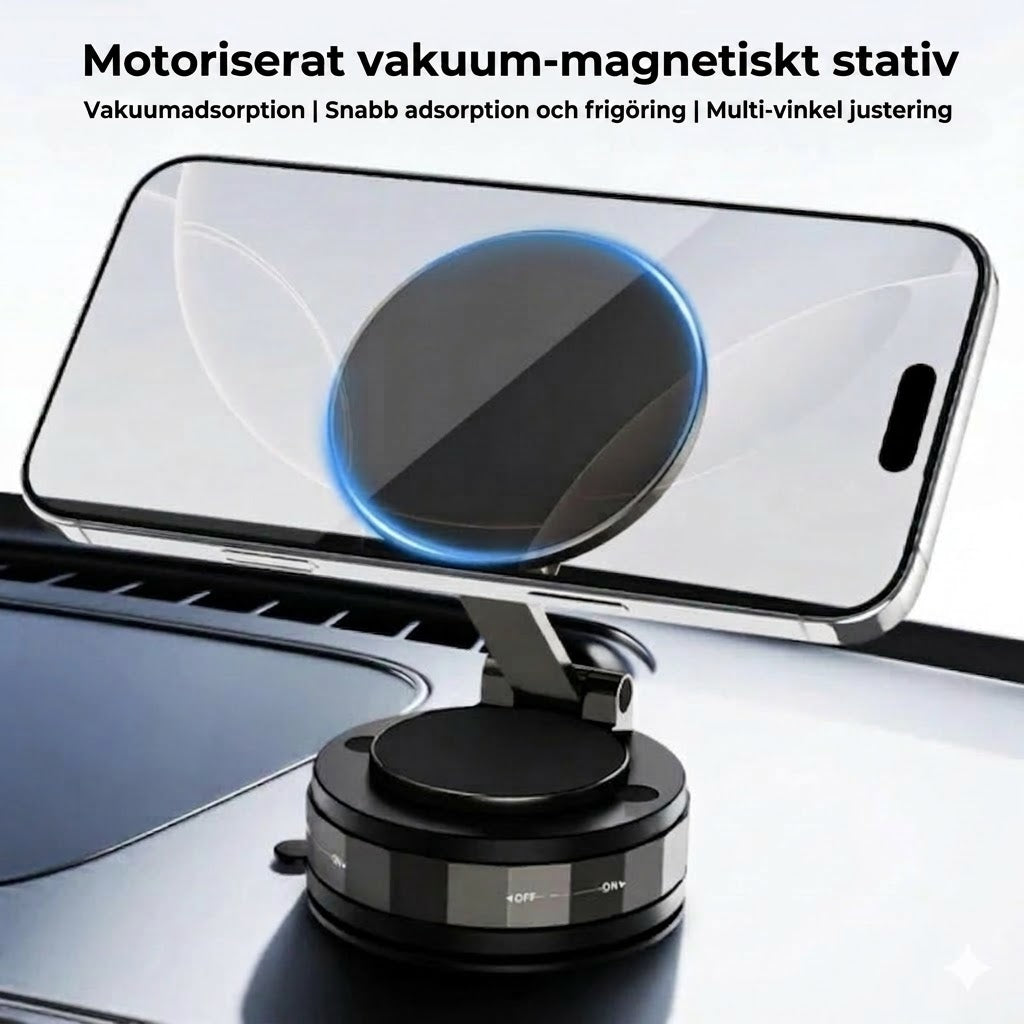 Magnetisk sugpropp – Vikbar 360° mobilhållare med vakuumlås