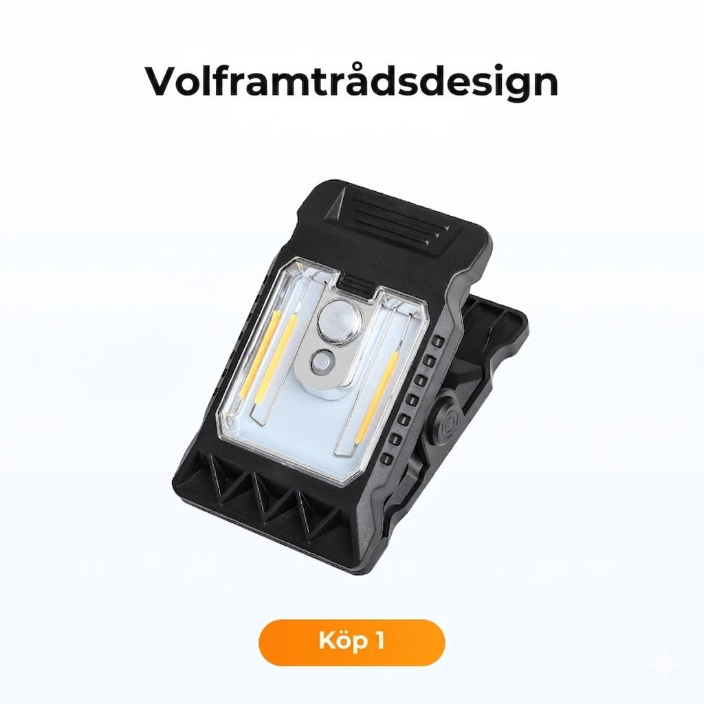 Solcells-klämlampa med rörelsesensor