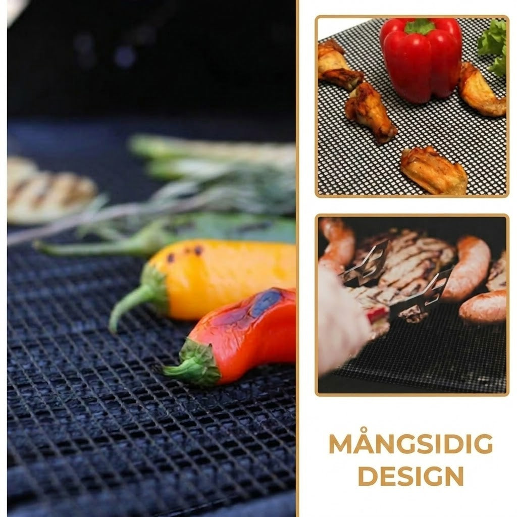 Flavomesh non-stick grillnät – Återanvändbar grillmatta för BBQ