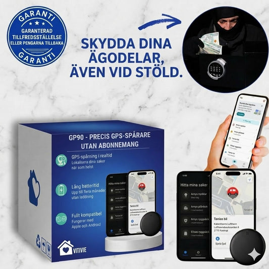 GP90 - Exakt GPS-tracker utan abonnemang (Android/Apple)