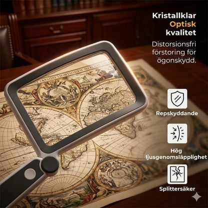 Handförstoringsglas med inbyggd lampa