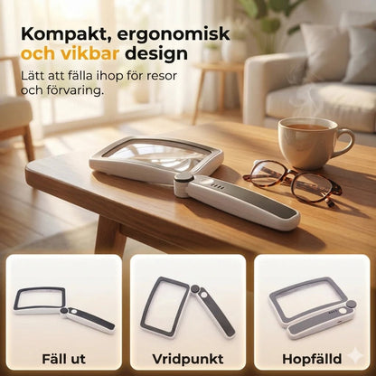Handförstoringsglas med inbyggd lampa
